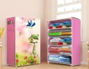 Flipkart Perfect Homes Studio 5 layer Pink wardrobe tree house Carbon Steel Collapsible Wardrobe  (Finish Color - PINK, DIY(Do-It-Yourself))