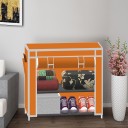 XENABO 2 Layer Solid Fancy Color PP Collapsible Wardrobe  (Finish Color - A2 Orange, DIY(Do-It-Yourself))