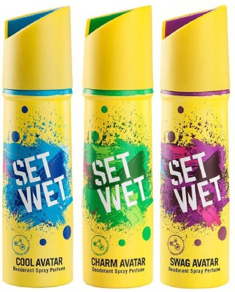SET WET Cool, Charm and Swag Avatar Deodorant Spray  -  For Men  (450 ml, Pack of 3)