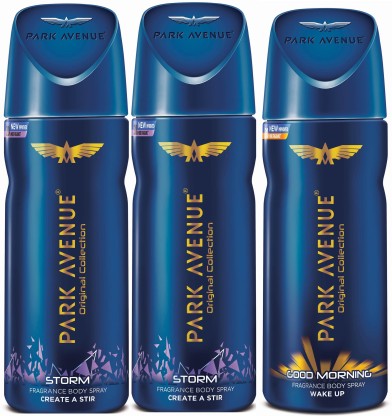 Park Avenue Storm & Good Morning Deodorant Spray  -  For Men  (450 ml, Pack of 3)