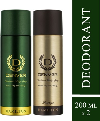 DENVER Hamilton and Prestige Combo Deodorant Spray  -  For Men  (400 ml, Pack of 2)