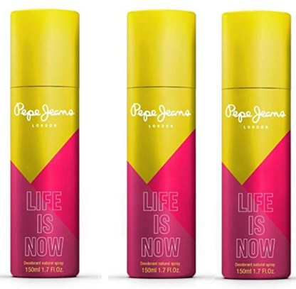 Pepe Jeans London Life Is Now (Yellow) For Her-Pack Of 3 Deodorant Spray  -  For Women  (450 ml, Pack of 3)