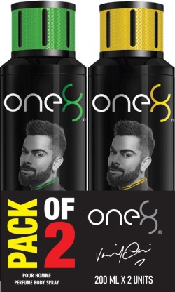 one8 by Virat Kohli Set Of 2 Deos ( Fresh + Pure) Perfume Body Spray  -  For Men  (400 ml, Pack of 2)