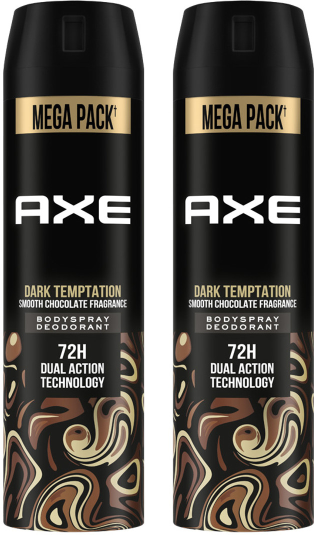 AXE Dark Temptation Long Lasting For Men (Pack of 2) Body Spray  -  For Men (430 ml, Pack of 2)