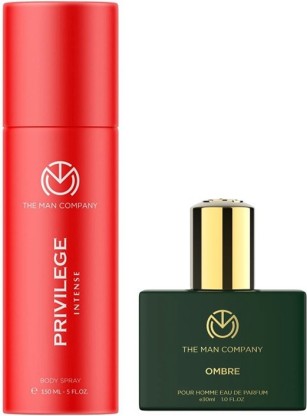 THE MAN COMPANY Privilege Intense Deodorant for Men 150ml with Ombre EDP 30ml Perfume Body Spray  -  For Men  (180 ml, Pack of 2)