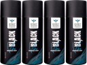 BOMBAY SHAVING COMPANY Black Vibe 150ml x 4 Combo Deodorant Spray  -  For Men  (600 ml, Pack of 4)