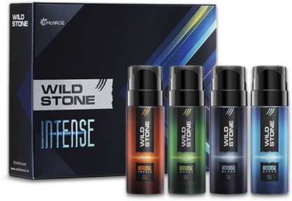 Wild Stone Intense No Gas Deo Travel Pack with Black, Ocean, Trance & Wood, 40ml each Mini Deodorant Spray  -  For Men  (160 ml, Pack of 4)