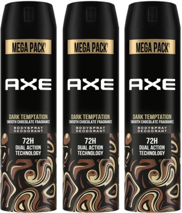 AXE Dark Temptation Deodorant Spray  -  For Men  (645 ml, Pack of 3)