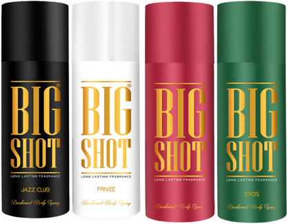 OSCAR Big Shot Deodorant Jazz Club, Privee & Eros (150ml each) Deodorant Spray  -  For Men  (600 ml, Pack of 4)