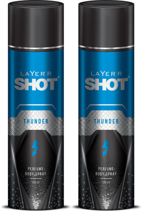 LAYER'R Shot Thunder Deodorant Spray  -  For Men  (240 ml, Pack of 2)