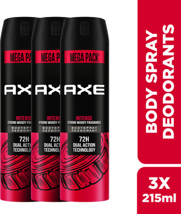 AXE Intense Body Spray  -  For Men  (215 ml, Pack of 3)