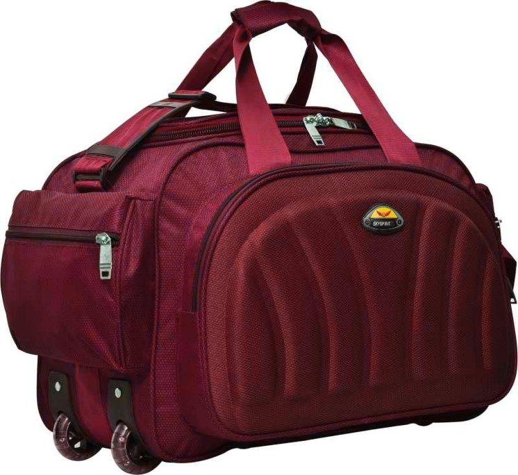 40 L Strolley Duffel Bag - super premium heavy duty polyester lightweight luggage bag - Red - Regular Capacity