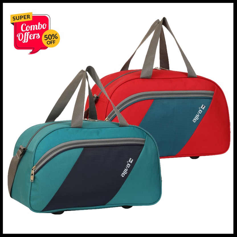 40 L Hand Duffel Bag - DB-1150 Light Weight Small Travel Duffel Bag High-Quality Luggage Bag Combo Of 2 - Blue, Red - Regular Capacity