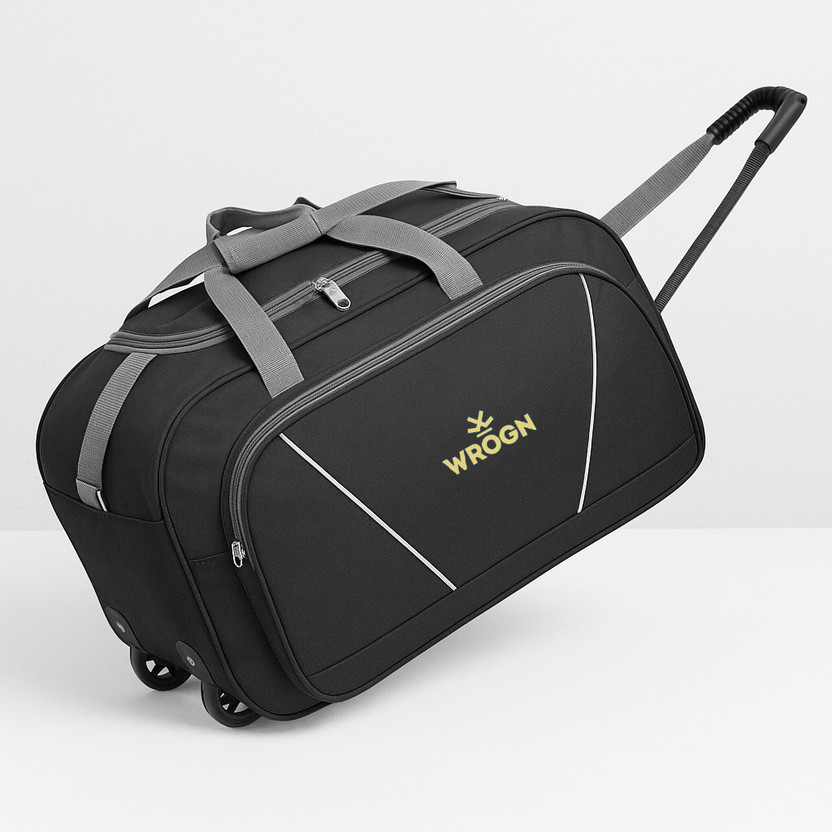55 L Strolley Duffel Bag - Premium 55L Unisex Laguauge Bag For Tour & Travel - Black - Regular Capacity