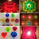 Rufous Reflected Shadow Floating Transparent Diwali Diya K50 Plastic (Pack of 12) Table Diya Set  (Height: 2 inch)