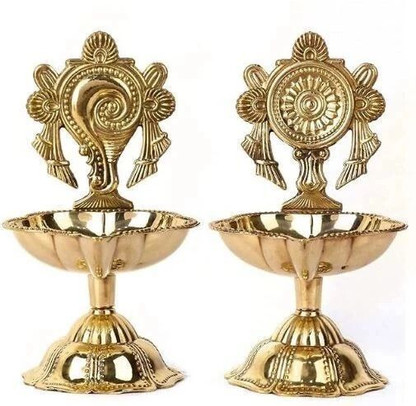 Krishna arts Aarti Kapur Burner Brass (Pack of 2) Table Diya  (Height: 3.5 inch)