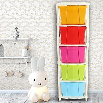 Pinkwhale 5 Compartments Plastic Modular Drawer  (Multicolor)