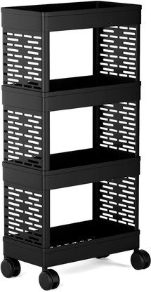 MGKENTERPRISE 4 Compartments plastic Portable Desk organizer  (Black)