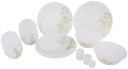 LAOPALA Pack of 35 Opalware Blissfull Greens with 2 serving bowl lid Dinner Set  (White, Green)