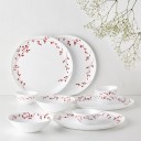 Larah by Borosil Pack of 10 Opalware Moon - Vintage Dinner Set  (White, Microwave Safe)