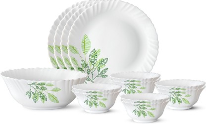 Larah by Borosil Pack of 13 Opalware Fauna Dinner Set  (Microwave Safe)