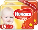 Huggies New Dry Diapers with overnight dryness - L  (104 Pieces)