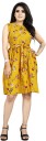 Women Fit and Flare Yellow Dress