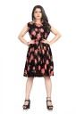 Women Fit and Flare Black Dress