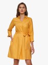 Women Wrap Yellow Dress