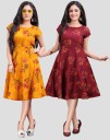 Women Fit and Flare Multicolor Dress