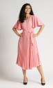 Women Pleated Pink Dress