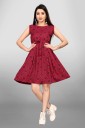 Women Fit and Flare Red Dress