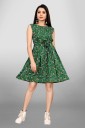 Women Fit and Flare Green Dress