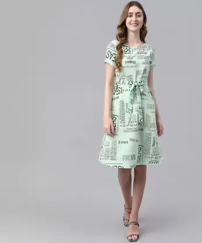 Women A-line Multicolor Dress