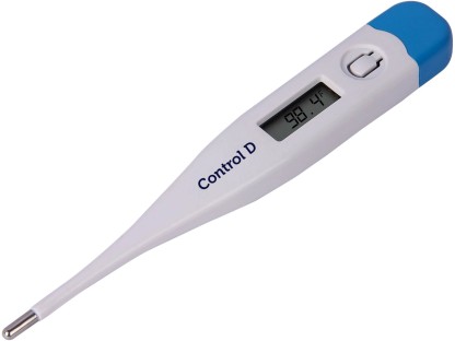 Control D Body Temperature Check Fast Reading Fever Alarm & Beeper Alert Digital Thermometer  (White, Blue)