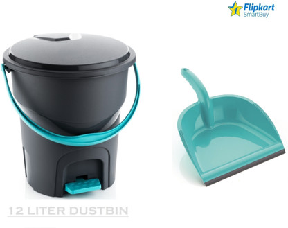 Flipkart SmartBuy Plastic Dustbin  (Grey, Green, Pack of 2)