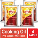 Saffola Active Refined Cooking Rice Bran & Soyabean Blended Oil Pouch  (4 x 1 L)