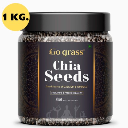GO GRASS Chia Seed, Gluten Free, Vegan, Raw, Keto Friendly Chia Seeds  (1000 g)