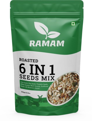 Ramam Premium 6-in-1 Super Seeds Mix |Roasted & Ready-to-Eat |High Protein & Fiber | Mixed Seeds  (250 g)