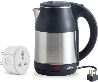 Lifelong Smart Power with WiFi-enabled Plug Control(1.8 L,Black and Silver)