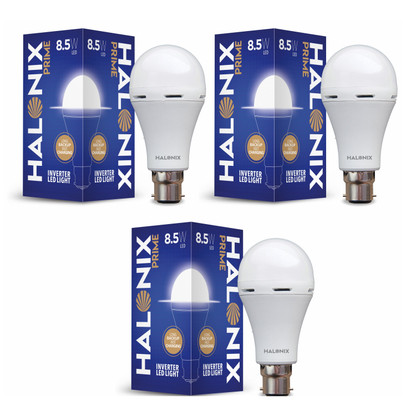 HALONIX Led Inverter light 8.5W B22 Cool White bulb Pack of 3, 3 hrs Bulb Emergency Light  (White)