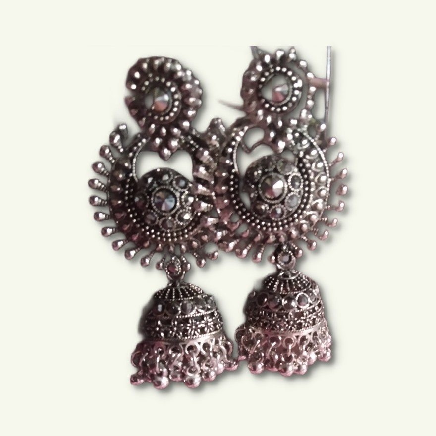 Oxidise jhumka Metal Jhumki Earring