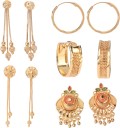 Gold Plated Earrings Stud Earrings for Girls & Women Alloy Earring Set