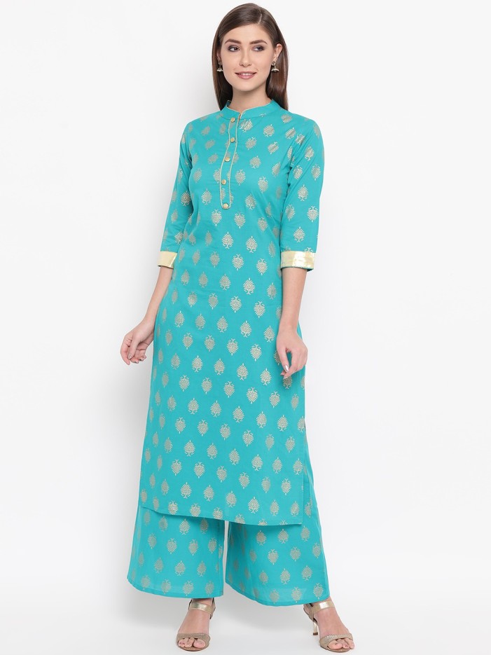 Women Kurta and Palazzo Set Pure Cotton