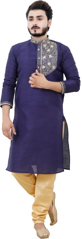 Men Pure Silk Kurta Pyjama Set