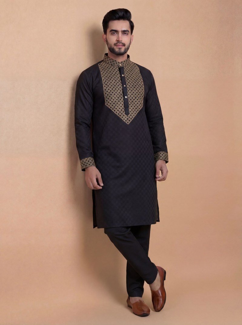#TibraCollection - Men Cotton Blend Kurta Pyjama Set