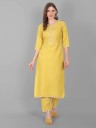 Women Kurta and Pant Set Cotton Blend