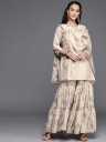 Women Kurta and Sharara Set Silk Blend