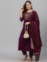 Women Kurta and Pant Set Cotton Blend