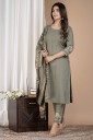 Women Cotton Rayon Kurta Pant Dupatta Set